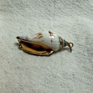 Gold and White Shell Pendant